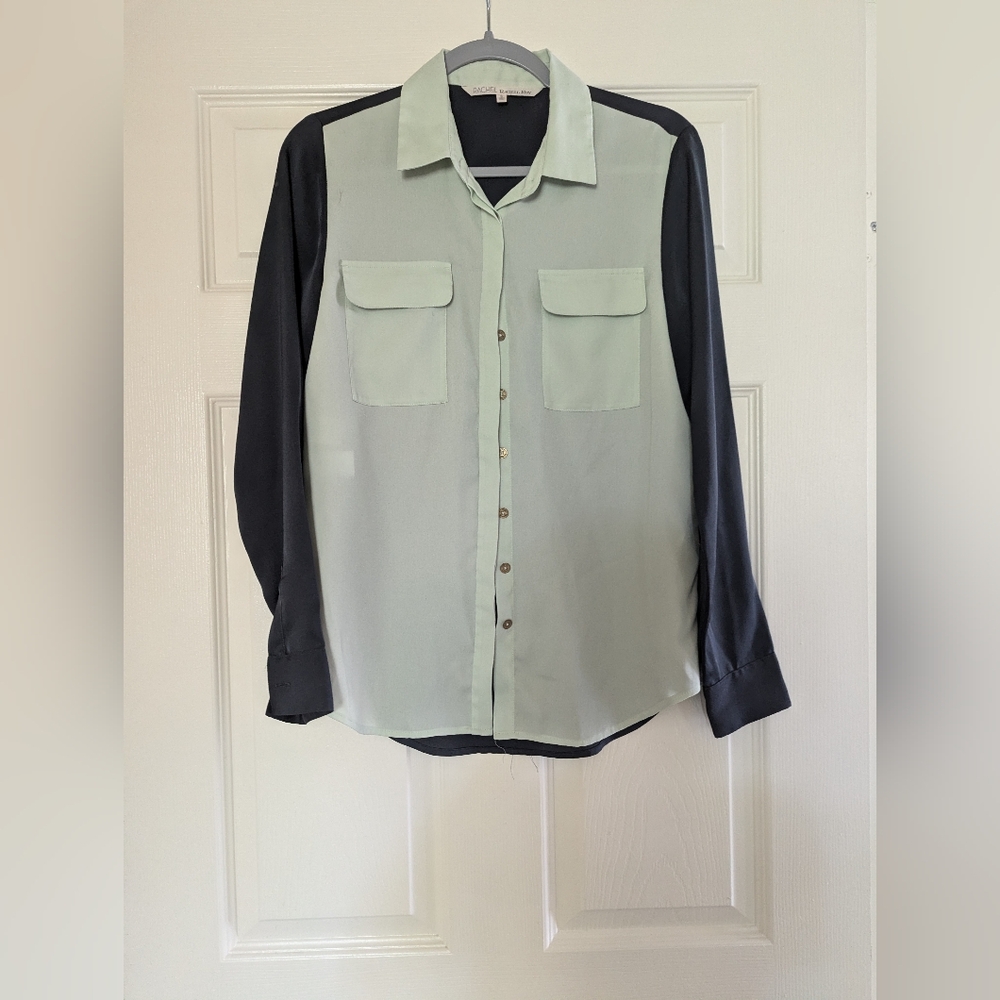 RACHEL Rachel Roy Mint and Black Blouse